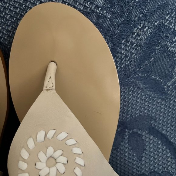Jack Rogers Blair sandals beige & white women’s size 6 ½ rare - Picture 2 of 8